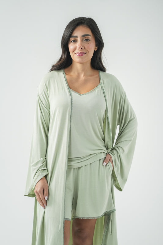 Embellished 3-Piece Pajama Set